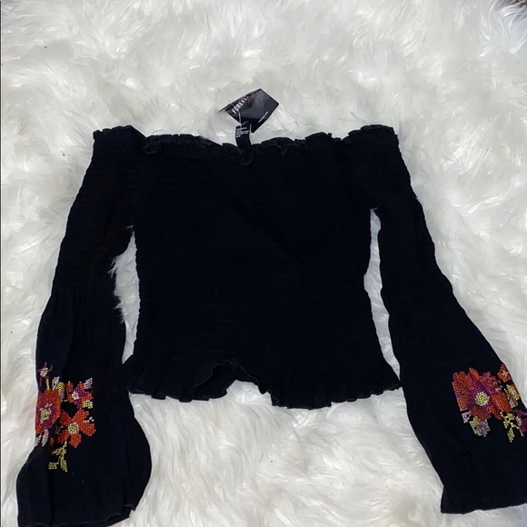 Forever 21 Tops - smocked flowy sleeve off the shoulder top